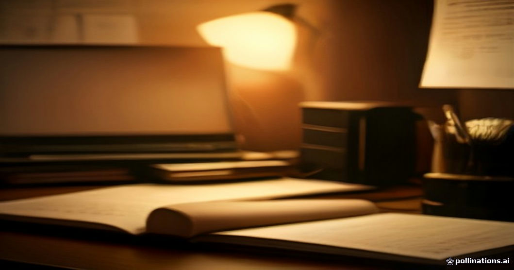 Matthew Bovee editing process with red-marked manuscript pages and public records folders on a newsroom desk at night